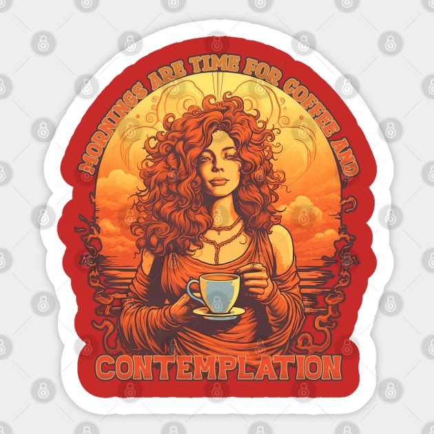 Mornings are time for Coffee and Contemplation Sticker by DanielLiamGill